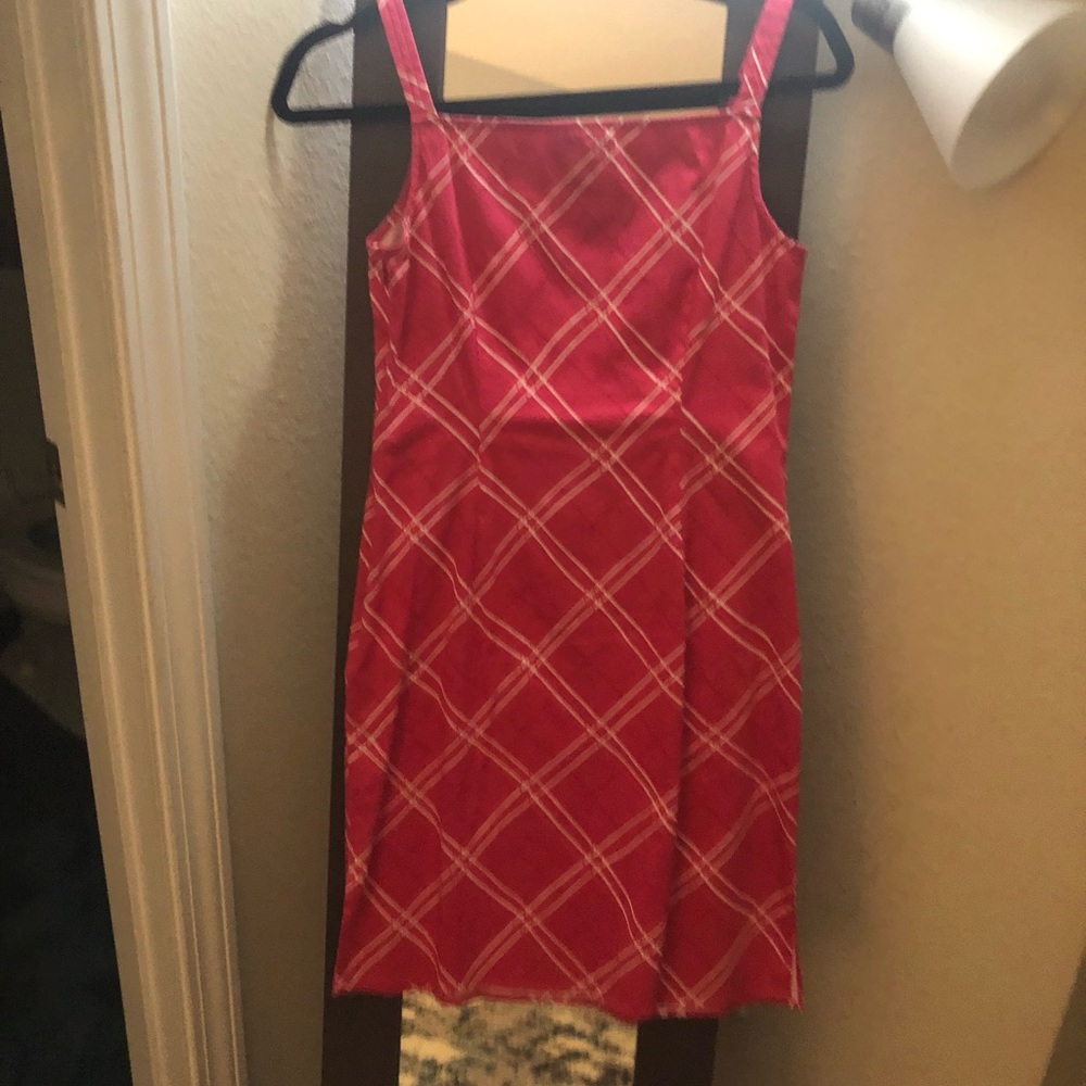 ANN TAYLOR LOFT SIZE 2 PINK N WHITE dress